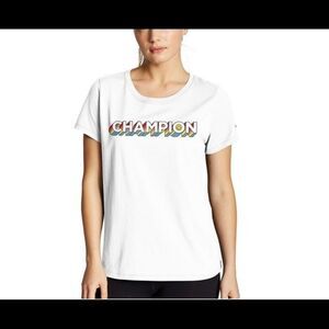 Champion Womens Graphic Tee Color: White, SMALL new